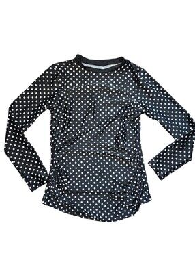 Maternity Polka Dot Long Sleeve Rash Guard - Black/White